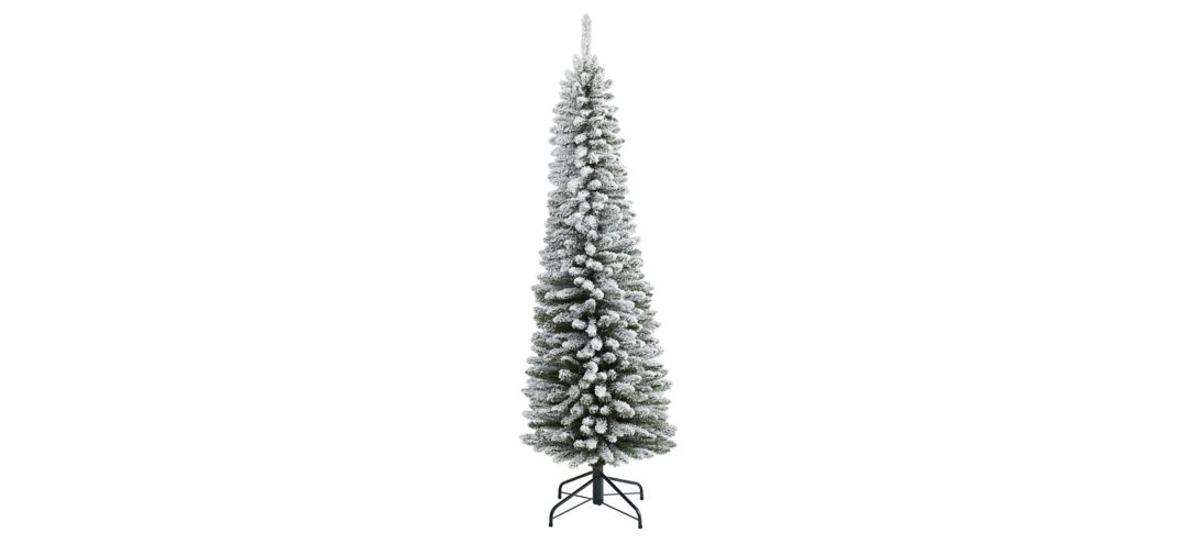 6ft. Flocked Pencil Artificial Christmas Tree