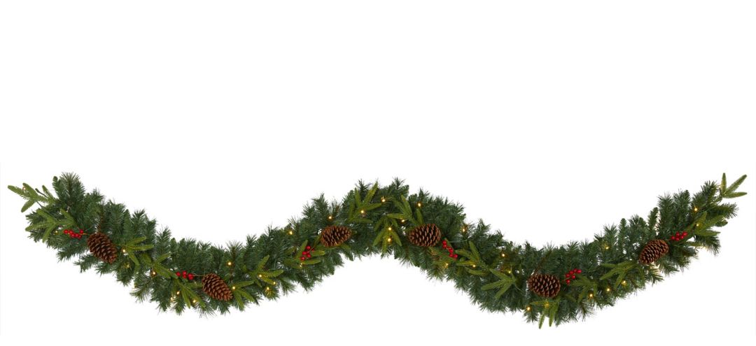 140131940 9ft. Pre-Lit Mixed Pine Artificial Christmas Garla sku 140131940