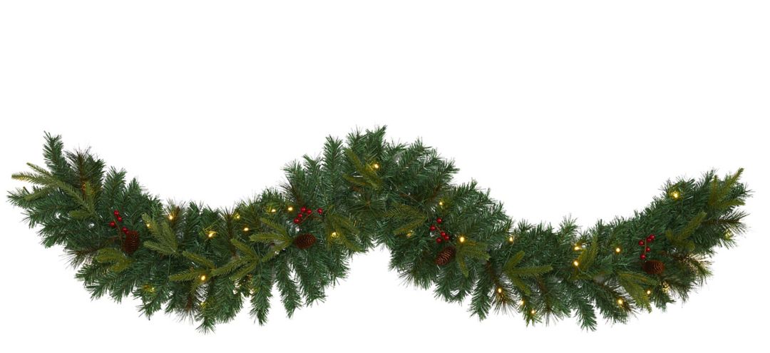 6ft. Pre-Lit Mixed Pine Artificial Christmas Garland