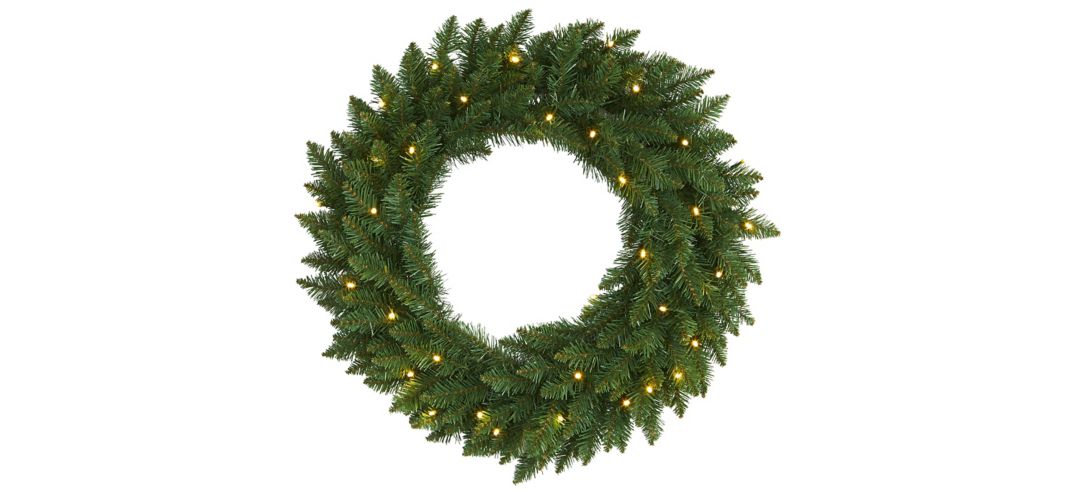 24in. Pre-Lit Green Pine Artificial Christmas Wreath