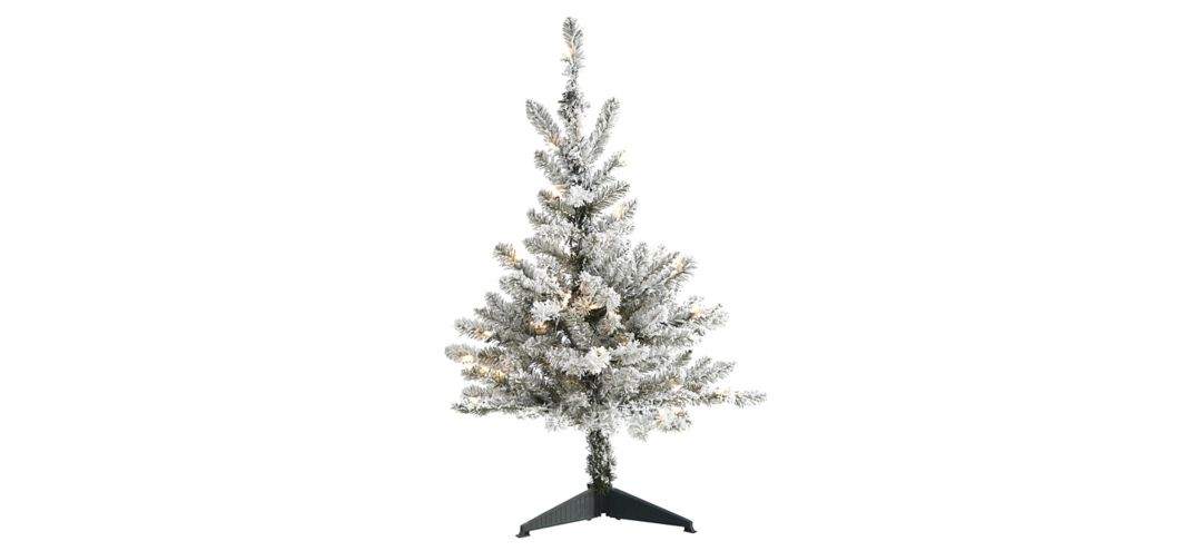 3ft. Pre-Lit Flocked West Virginia Spruce Artificial Christmas Tree