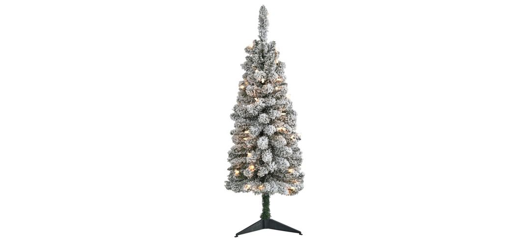 3ft. Pre-Lit Flocked Pencil Artificial Christmas Tree