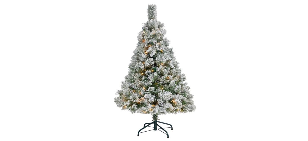 4ft. Pre-Lit Flocked Oregon Pine Artificial Christmas Tree