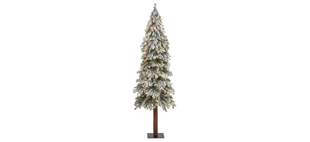 6ft. Pre-Lit Flocked Grand Alpine Artificial Christmas Tree