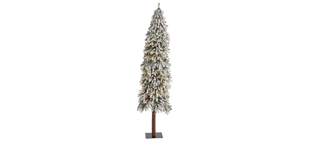 7ft. Pre-Lit Flocked Grand Alpine Artificial Christmas Tree