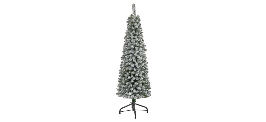 5ft. Flocked Pencil Artificial Christmas Tree