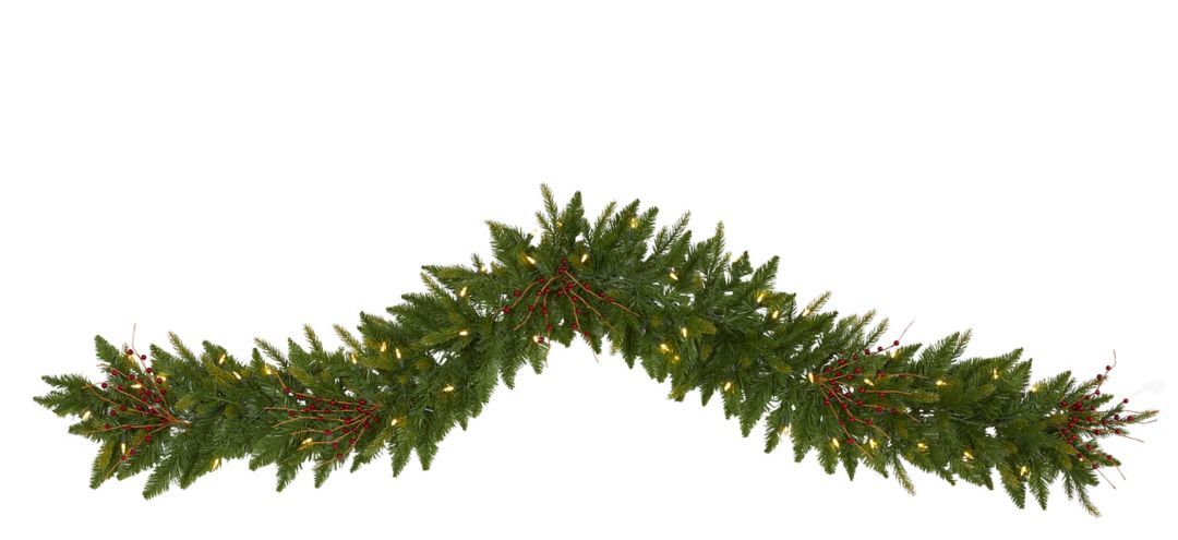 140132690 6ft. Pre-Lit Christmas Pine Artificial Garland sku 140132690