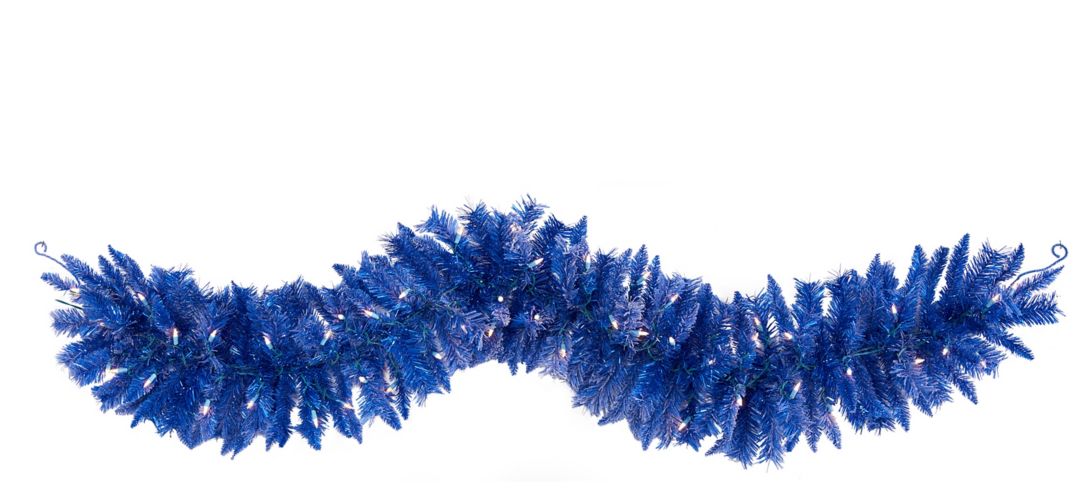 6ft. Pre-Lit Blue Artificial Christmas Garland