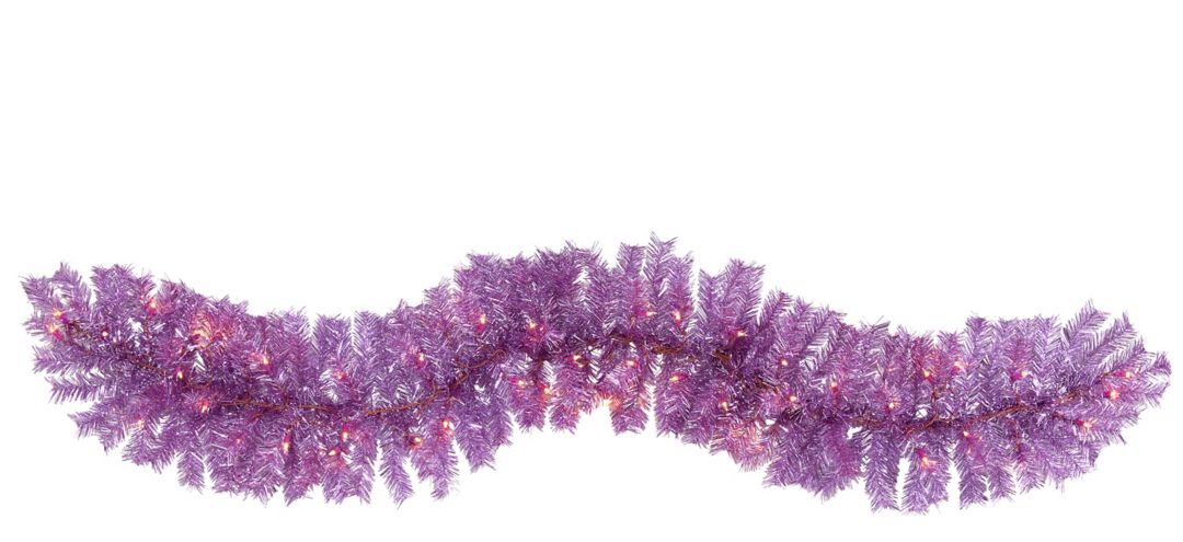 140132710 6ft. Pre-Lit Pink Artificial Christmas Garland sku 140132710