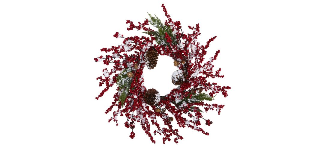 24in. Frosted Cypress Artificial Wreath