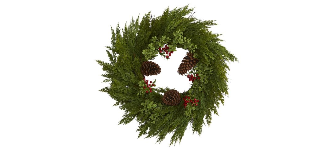 140132780 26in. Artificial Cypress Wreath sku 140132780