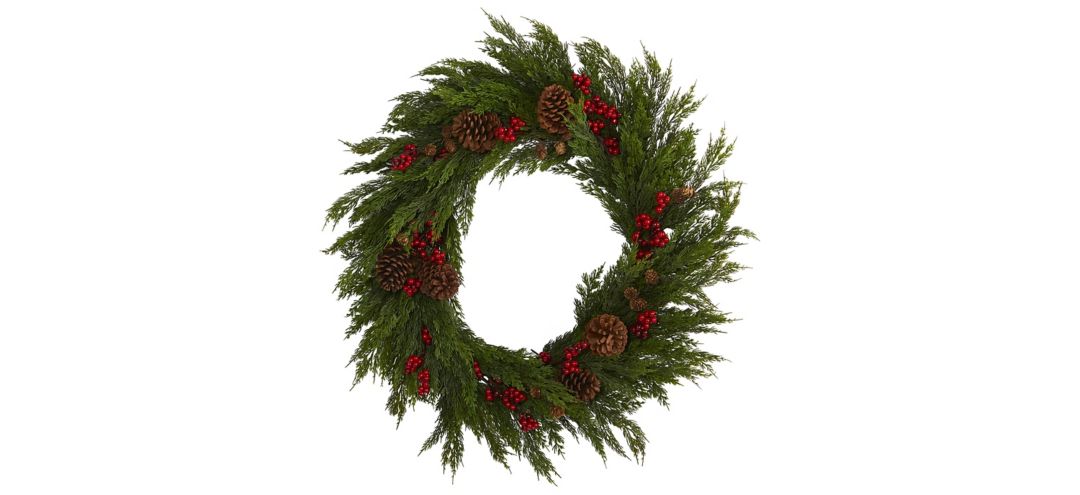 32in. Artificial Cypress Wreath