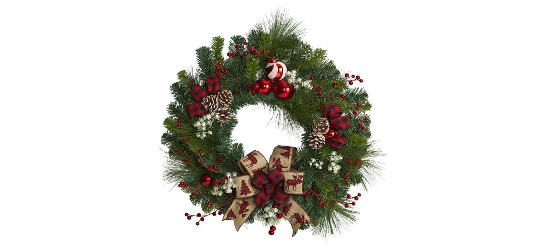 24in. Christmas Pine Artificial Wreath