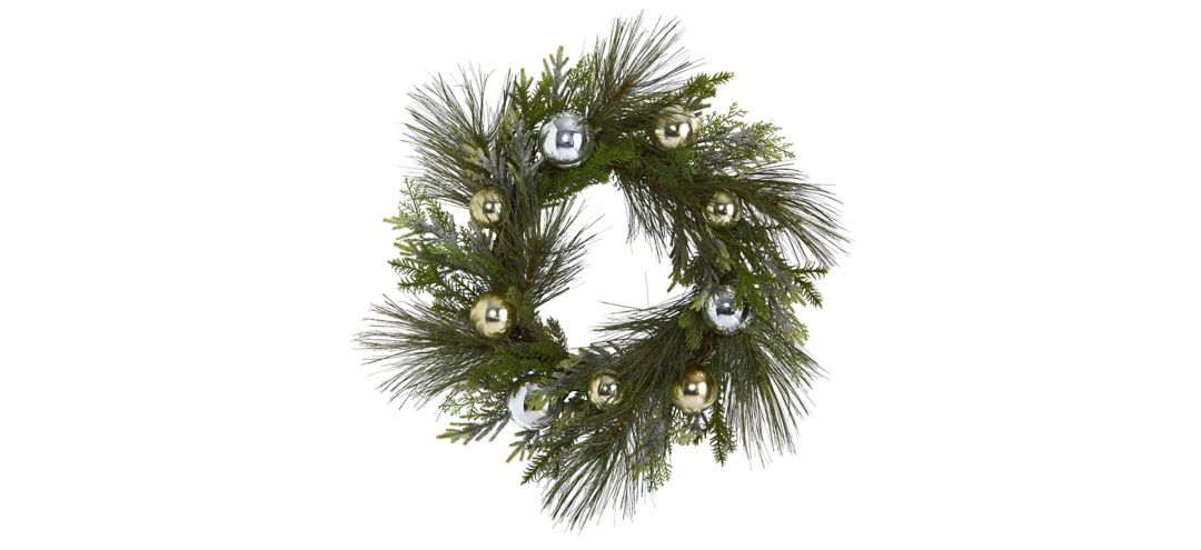 26in. Sparkling Pine Artificial Wreath