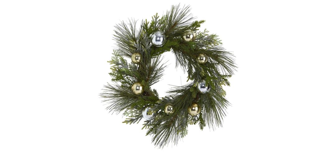 140132900 26in. Sparkling Pine Artificial Wreath sku 140132900