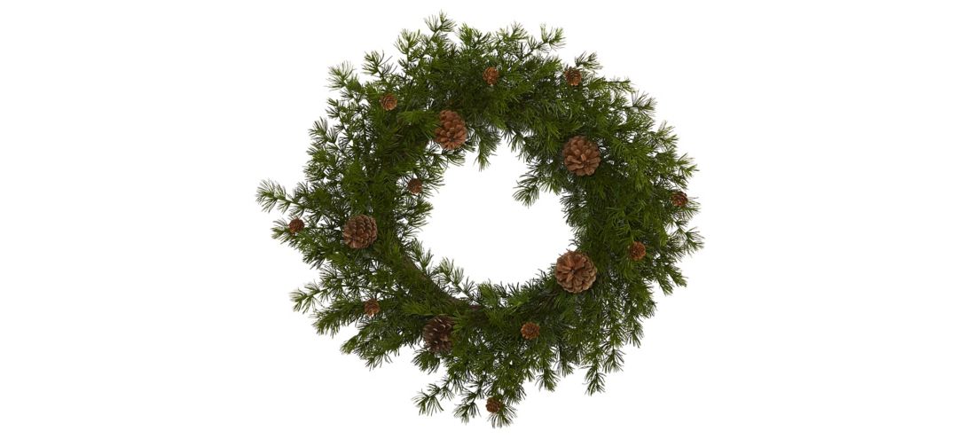 18in. Alpine Pine and Pine Cone Artificial Wreath