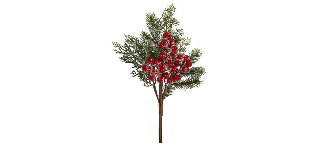20in. Iced Pine and Berries Artificial Plant: Set of 6