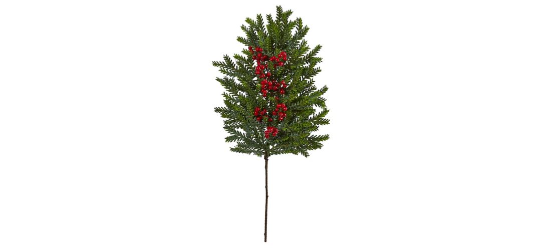 34in. Pine and Berries Artificial Hanging Plant: Set of 3