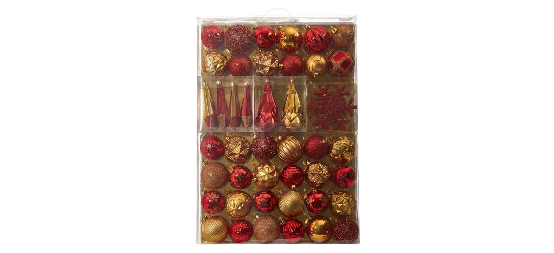 Shatterproof Christmas Tree Ornaments: Set of 52