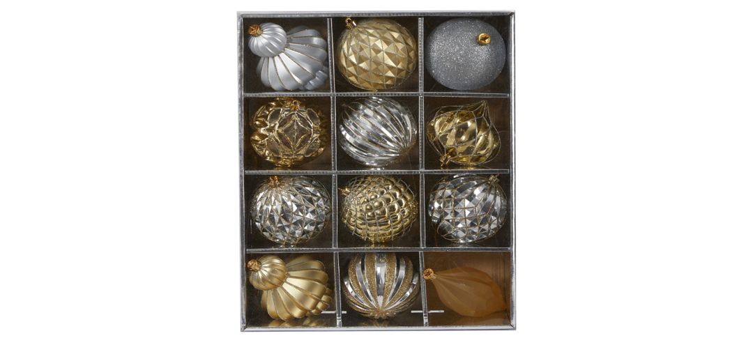 Lux Shatterproof Christmas Tree Ornaments: Set of 12