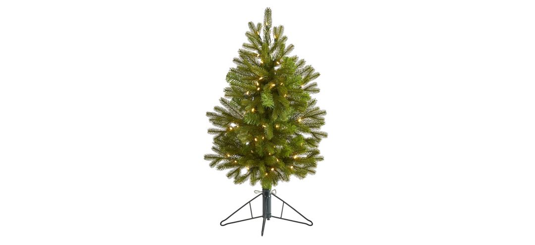 3ft. Pre-Lit Cambridge Spruce Flat Back Artificial Christmas Tree