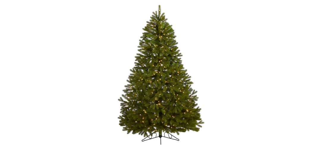 6ft. Pre-Lit Cambridge Spruce Flat Back Artificial Christmas Tree