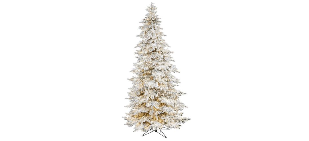 9ft. Pre-Lit Flocked Grand Northern Rocky Fir Artificial Christmas Tree