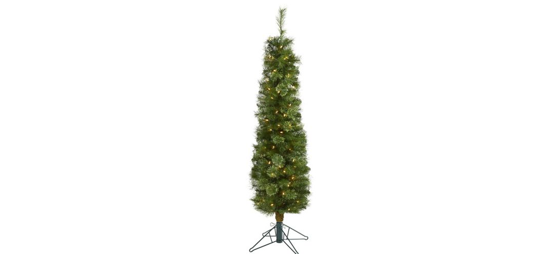 5ft. Pre-Lit Green Pencil Artificial Christmas Tree