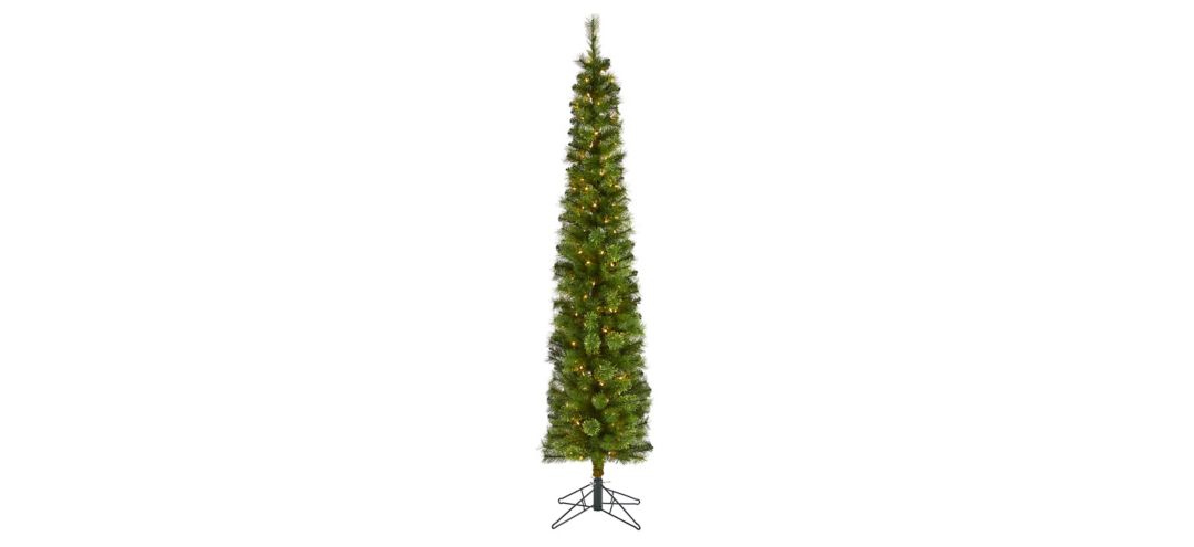 7ft. Pre-Lit Green Pencil Artificial Christmas Tree