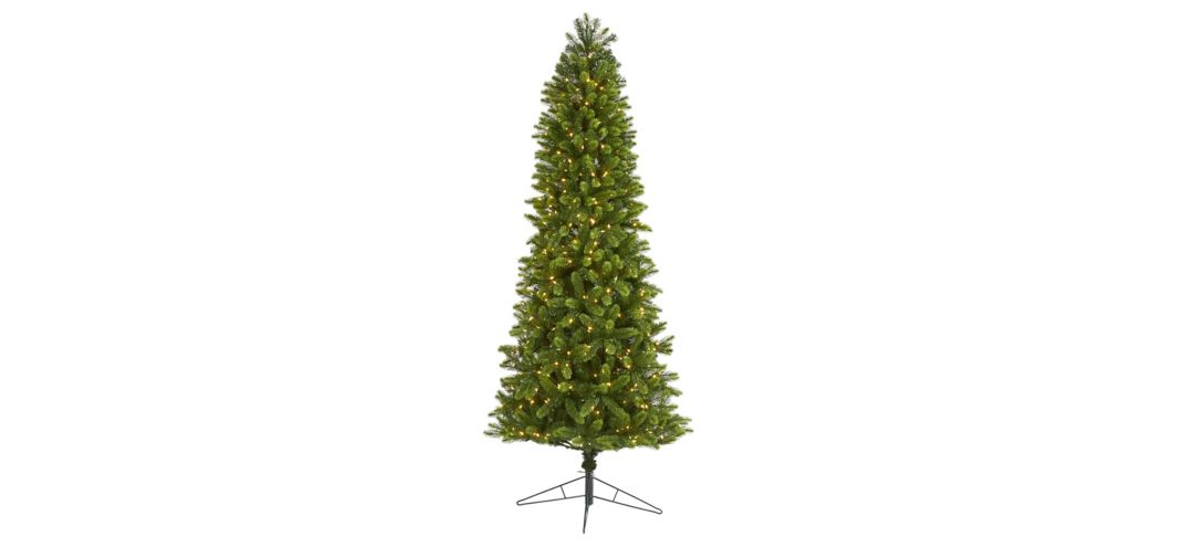 8ft. Pre-Lit Slim Virginia Spruce Artificial Christmas Tree