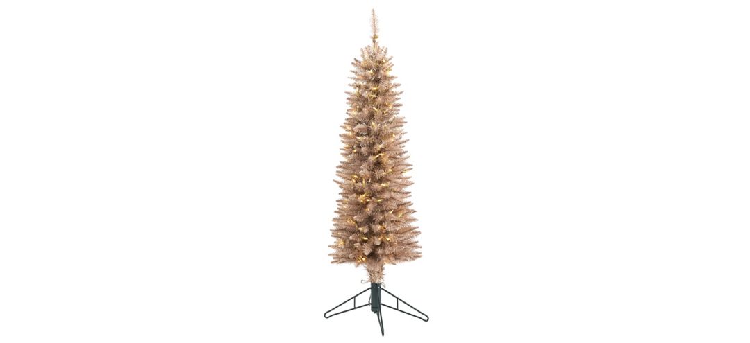 4ft. Pre-Lit Champagne Pencil Artificial Christmas Tree