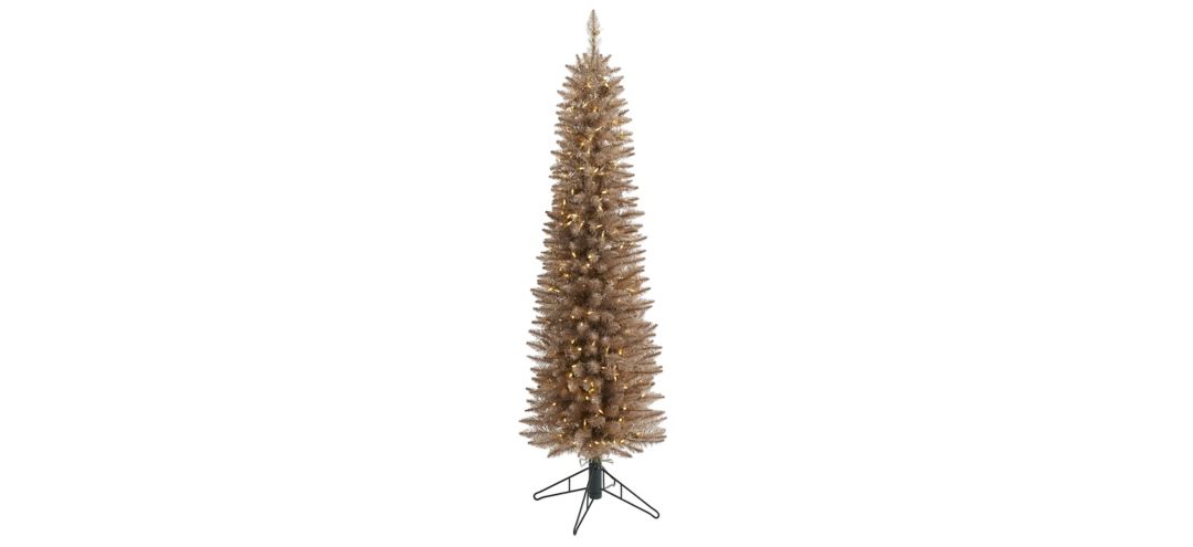 5ft. Pre-Lit Champagne Pencil Artificial Christmas Tree