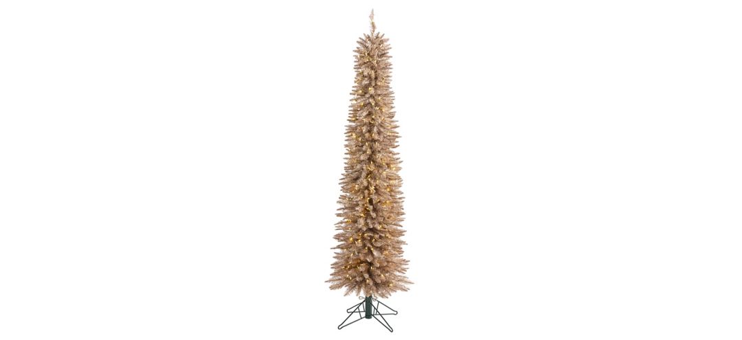 6ft. Pre-Lit Champagne Pencil Artificial Christmas Tree