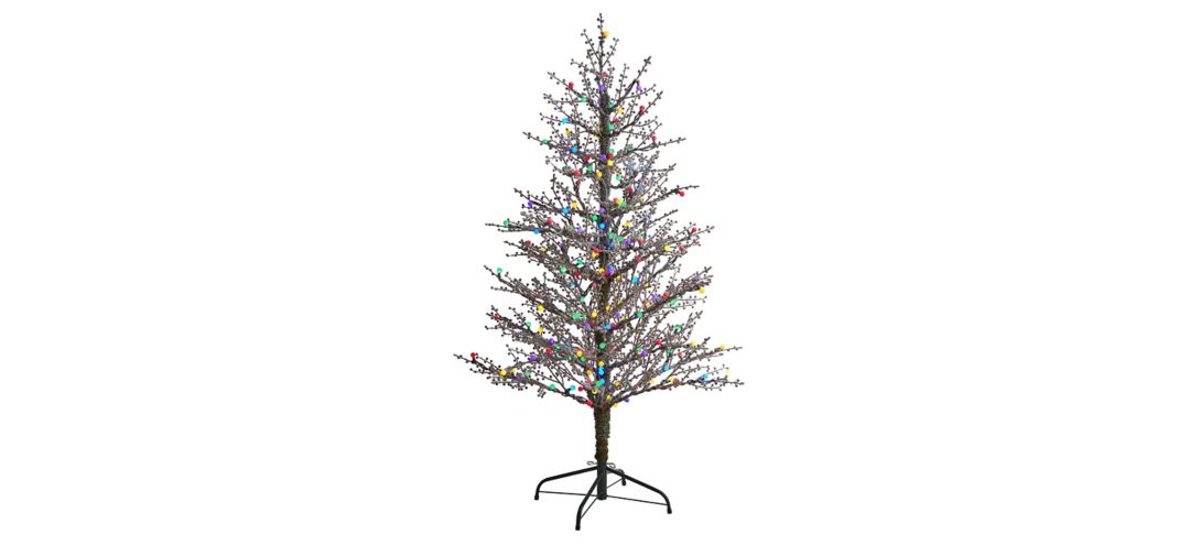 5ft. Pre-Lit Frosted Berry Twig Artificial Christmas Tree