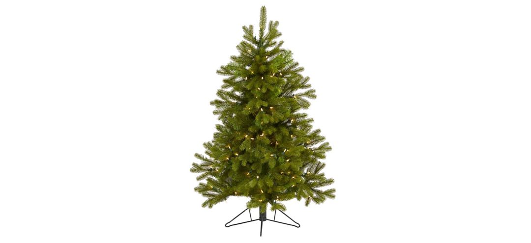 4ft. Pre-Lit Cambridge Spruce Flat Back Artificial Christmas Tree