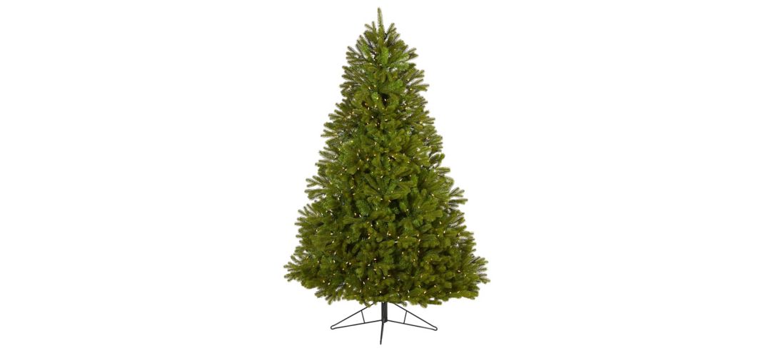 7ft. Pre-Lit Cambridge Spruce Flat Back Artificial Christmas Tree