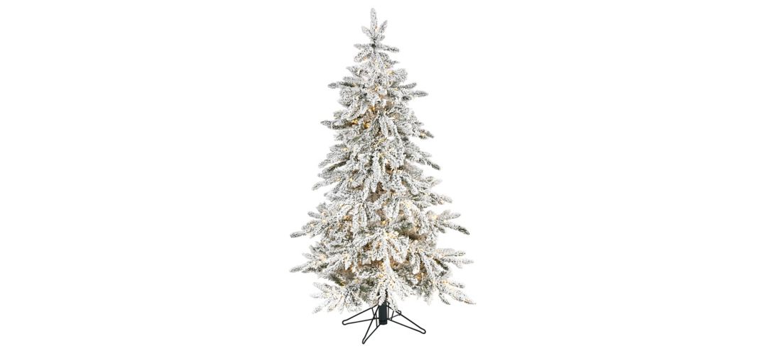 5ft. Pre-Lit Flocked Grand Northern Rocky Fir Artificial Christmas Tree