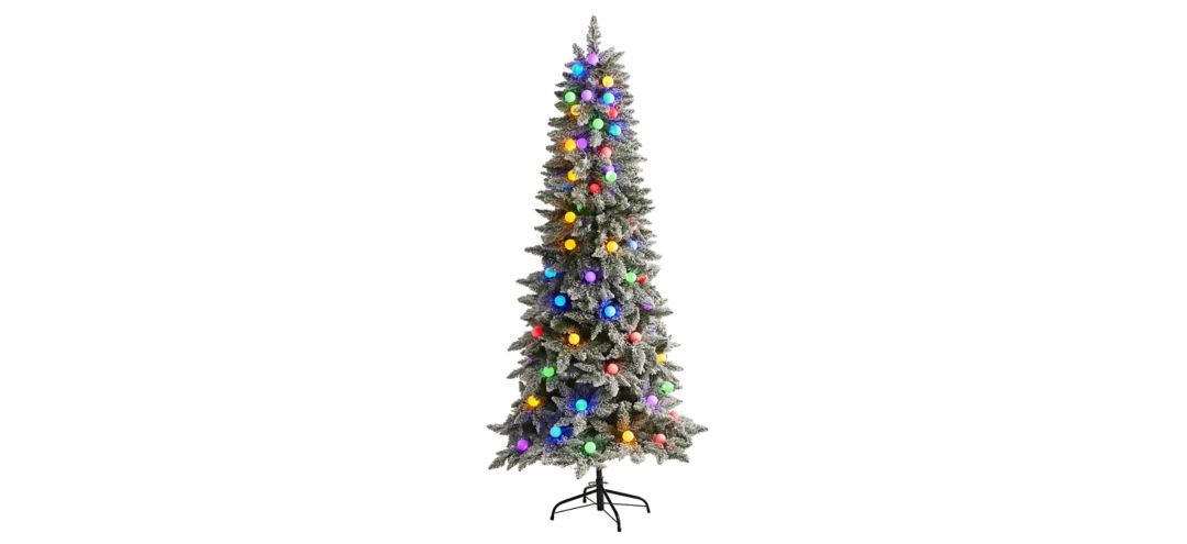 6.5ft. Flocked British Columbia Mountain Fir Artificial Christmas Tree