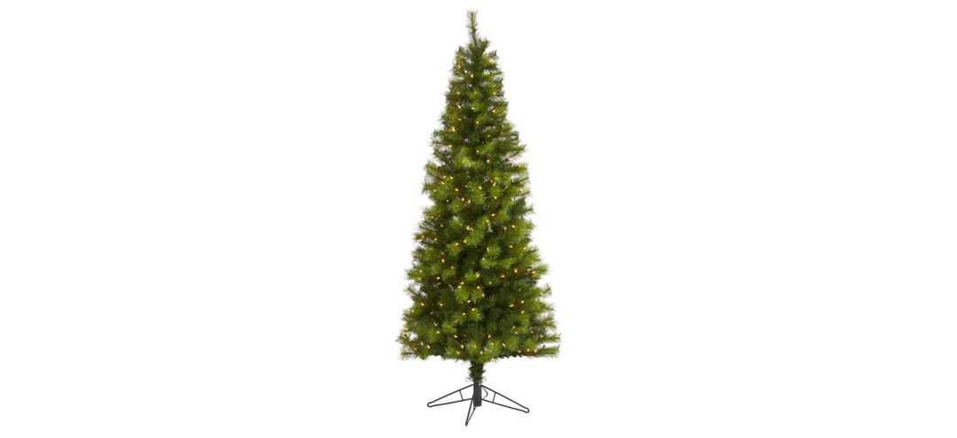 6.5ft. Pre-Lit Green Valley Pine Artificial Christmas Tree