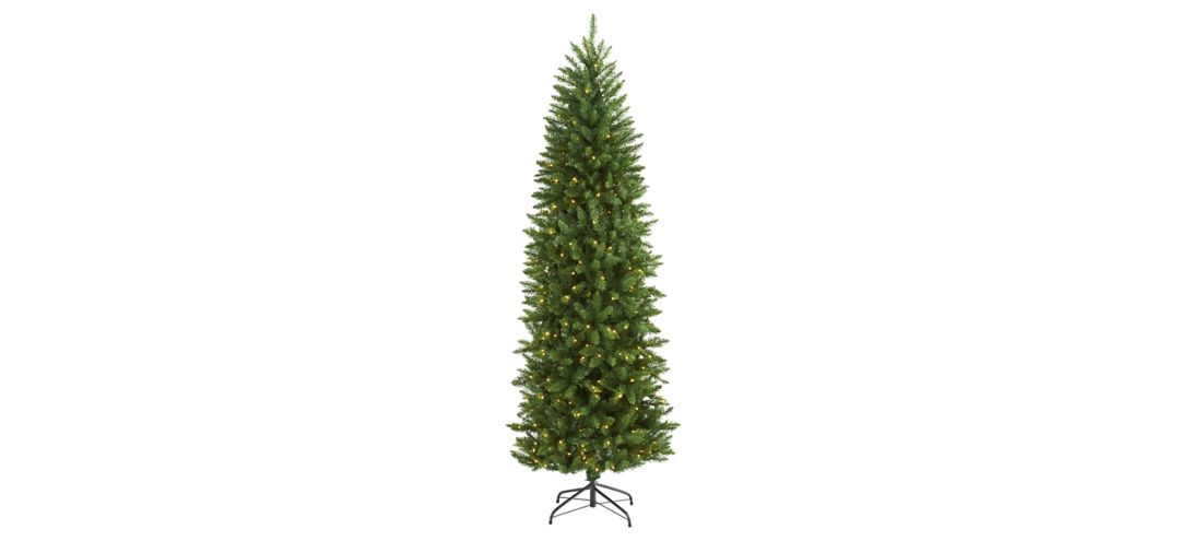 6.5ft. Pre-Lit Slim Green Mountain Pine Artificial Christmas Tree