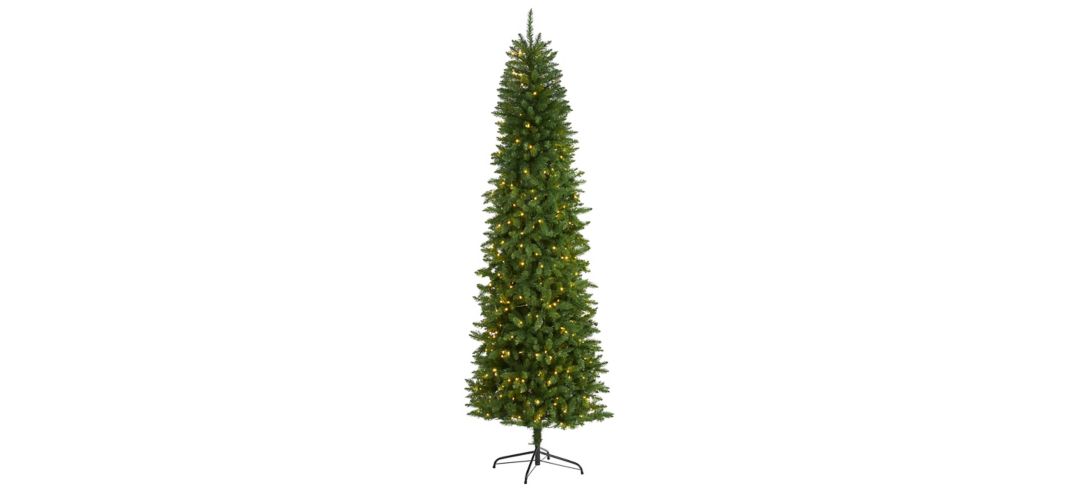 7.5ft. Pre-Lit Slim Green Mountain Pine Artificial Christmas Tree