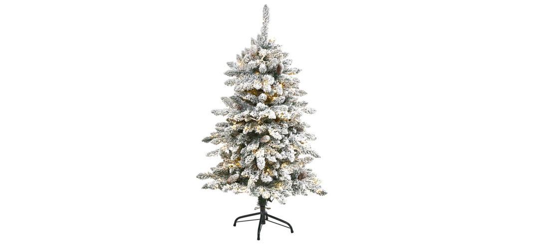 4ft. Pre-Lit Flocked Livingston Fir Artificial Christmas Tree