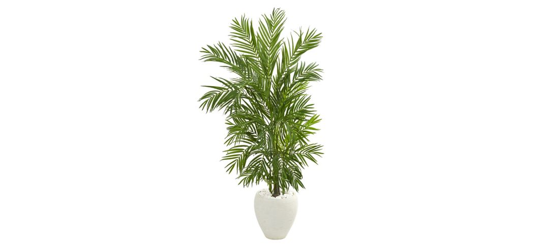 5ft. Areca Palm Artificial Tree in White Planter