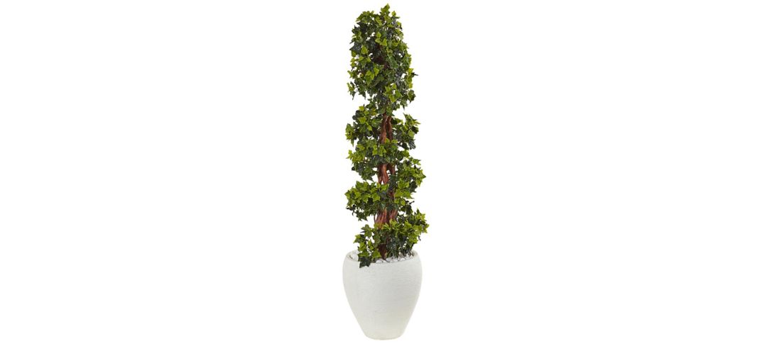 140158500 4ft. English Ivy Topiary Artificial Tree in White  sku 140158500