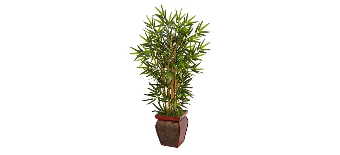 3.5ft. Bamboo Artificial Tree in Wooden Decorative Planter
