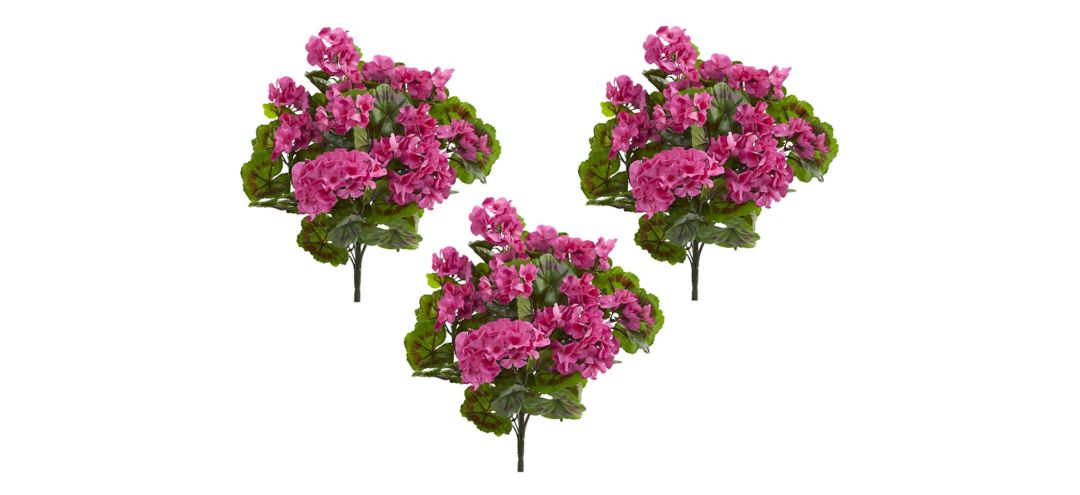 140161310 Geranium Artificial Bush (Set of 3) (Indoor/Outdoo sku 140161310