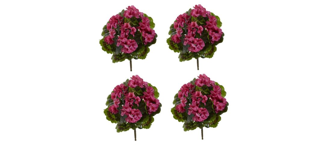 140161400 Geranium Artificial Bush (Set of 4) (Indoor/Outdoo sku 140161400