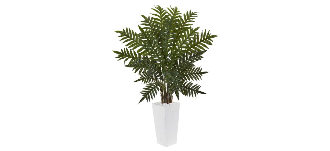 4.5ft. Evergreen Artificial Plant in White Planter