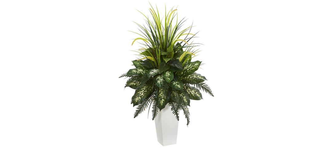 Mixed River Fern and Dogtail Artificial Plant in Planter