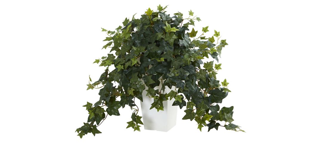 140164010 Puff Ivy Artificial Plant in White Tower Vase sku 140164010